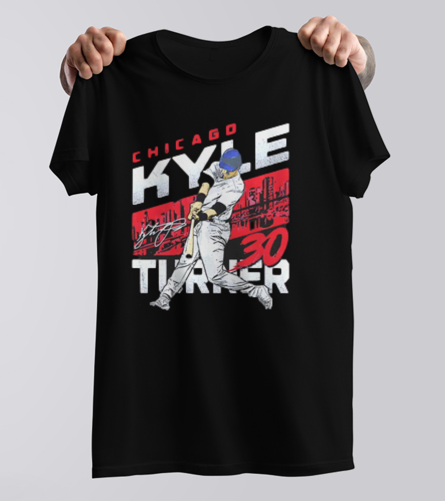 Chicago Kyle Tucker 30 Baseball City Skyline Signature T-Shirt