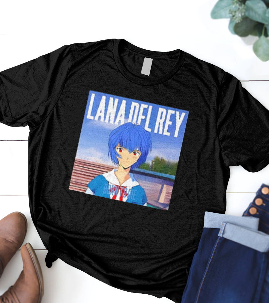 Lana Del Rey Born To Die Anime Rei Ayanami Blue Hair T-Shirt