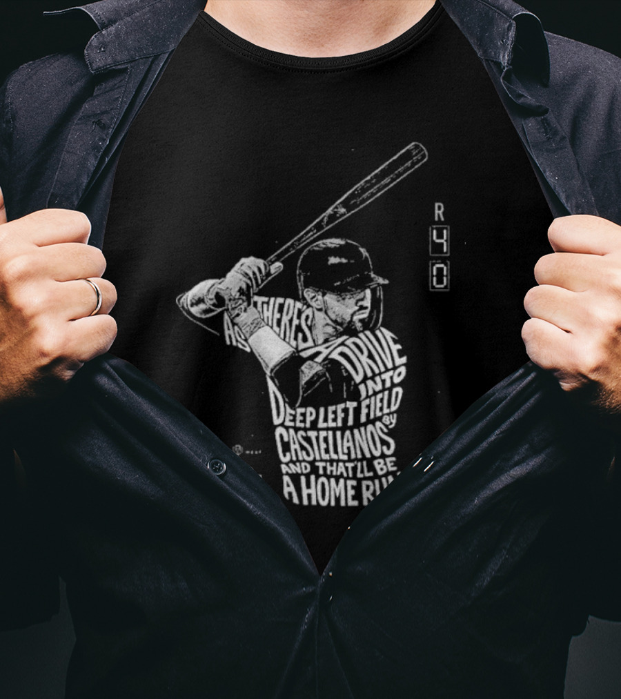 4-0 Ballgame Deep Left Field Castellanos Home Run T-Shirt
