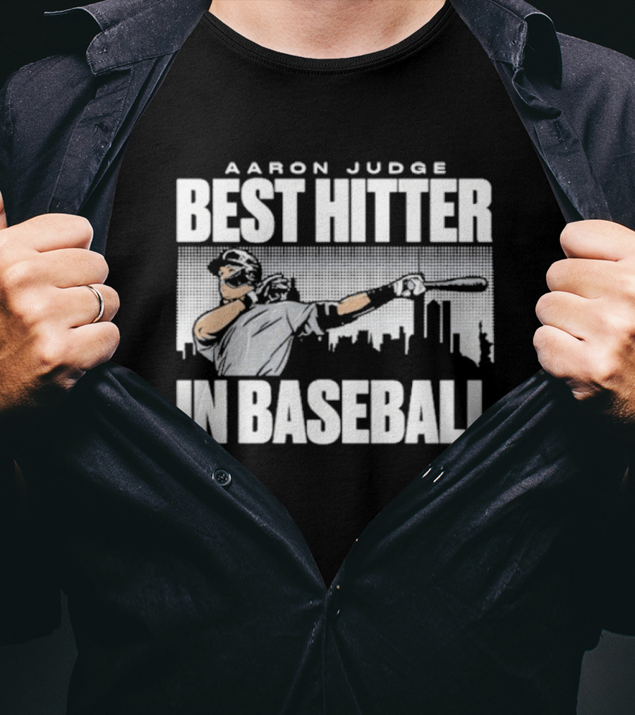 Aaron Judge Best Hitter In Baseball City Skyline Batter Swing T-Shirt