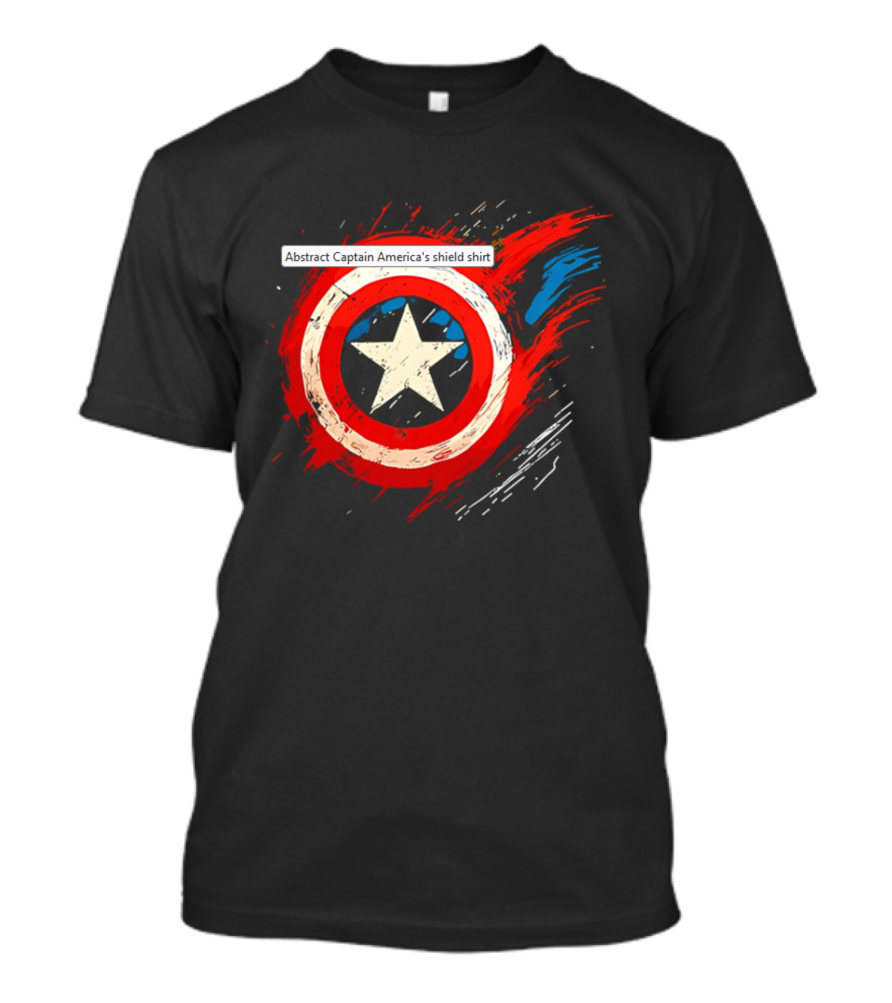 Abstract Captain America’s Shield With Star And Brush Strokes T-Shirt