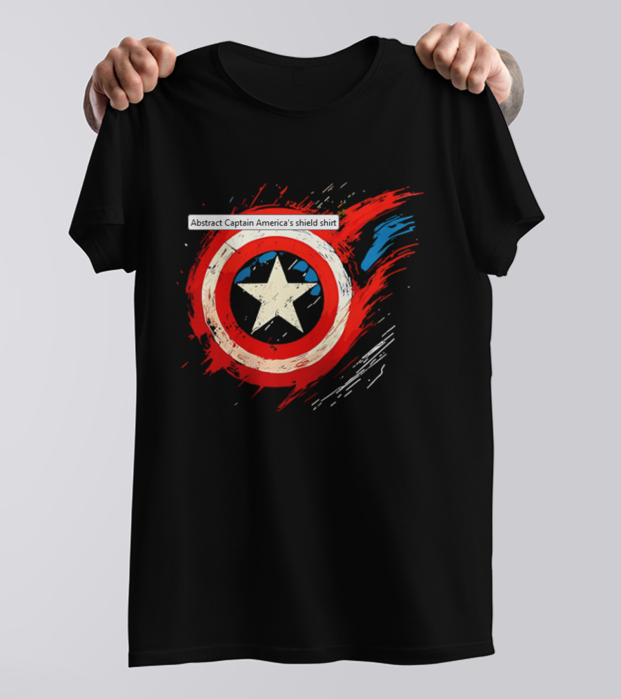 Abstract Captain America’s Shield With Star And Brush Strokes T-Shirt