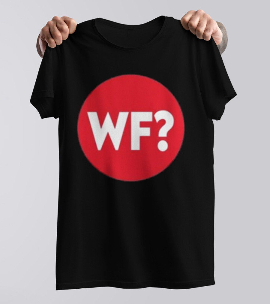 Adrianne Curry Wearing WF Why-Files Red Circle Icon T-Shirt