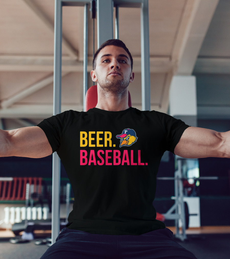 Beer Baseball T-Bird Mascot Bold Text Design T-Shirt