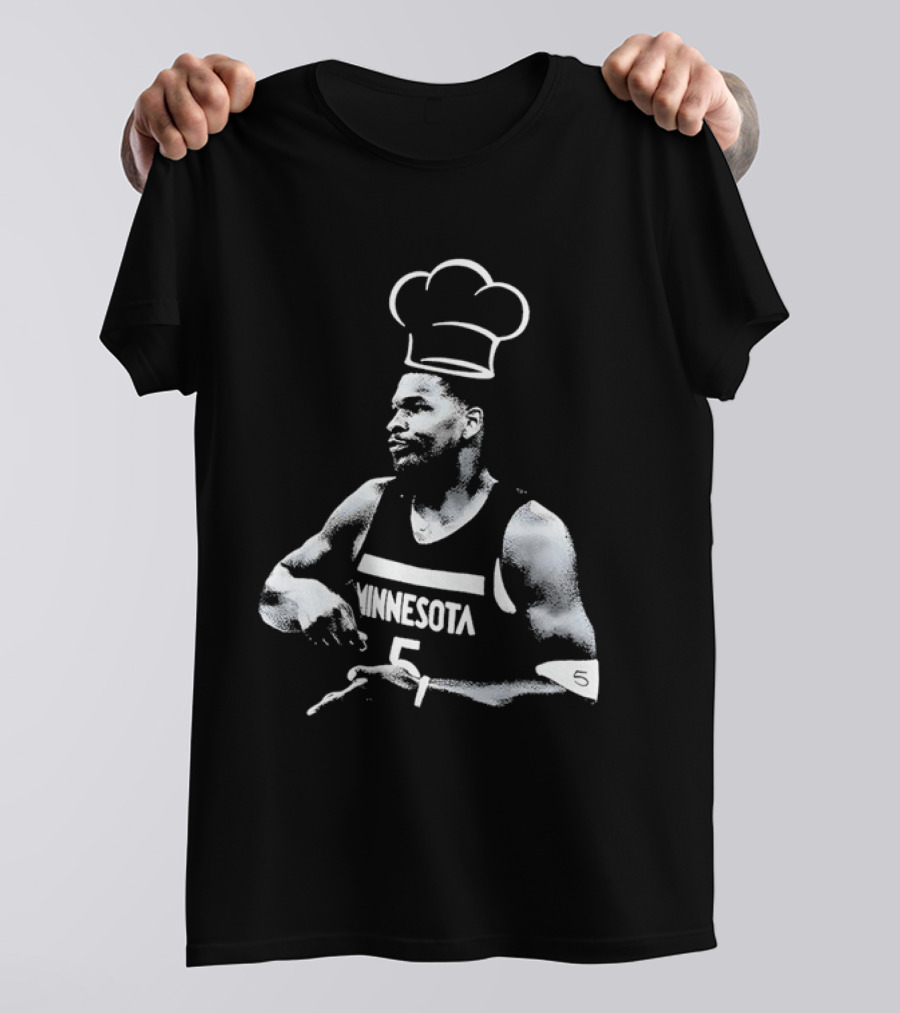 Anthony Edwards No.5 Minnesota Timberwolves Cooking Basketball Player Chef Hat T-Shirt