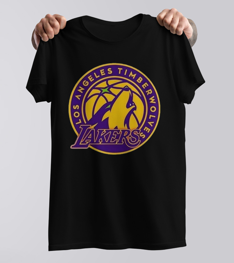Los Angeles Timberwolves Lakers Collaboration Emblem Transformation T-Shirt