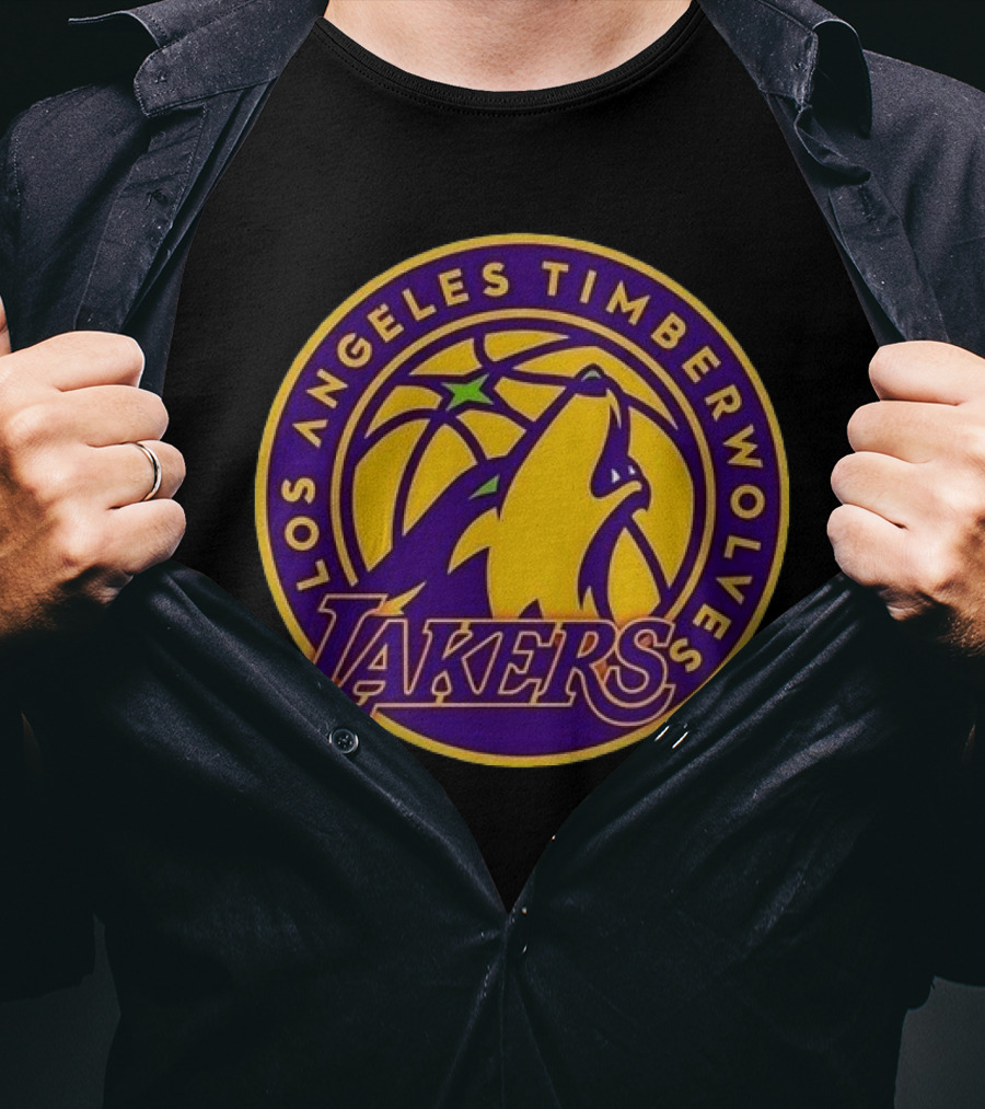 Los Angeles Timberwolves Lakers Collaboration Emblem Transformation T-Shirt