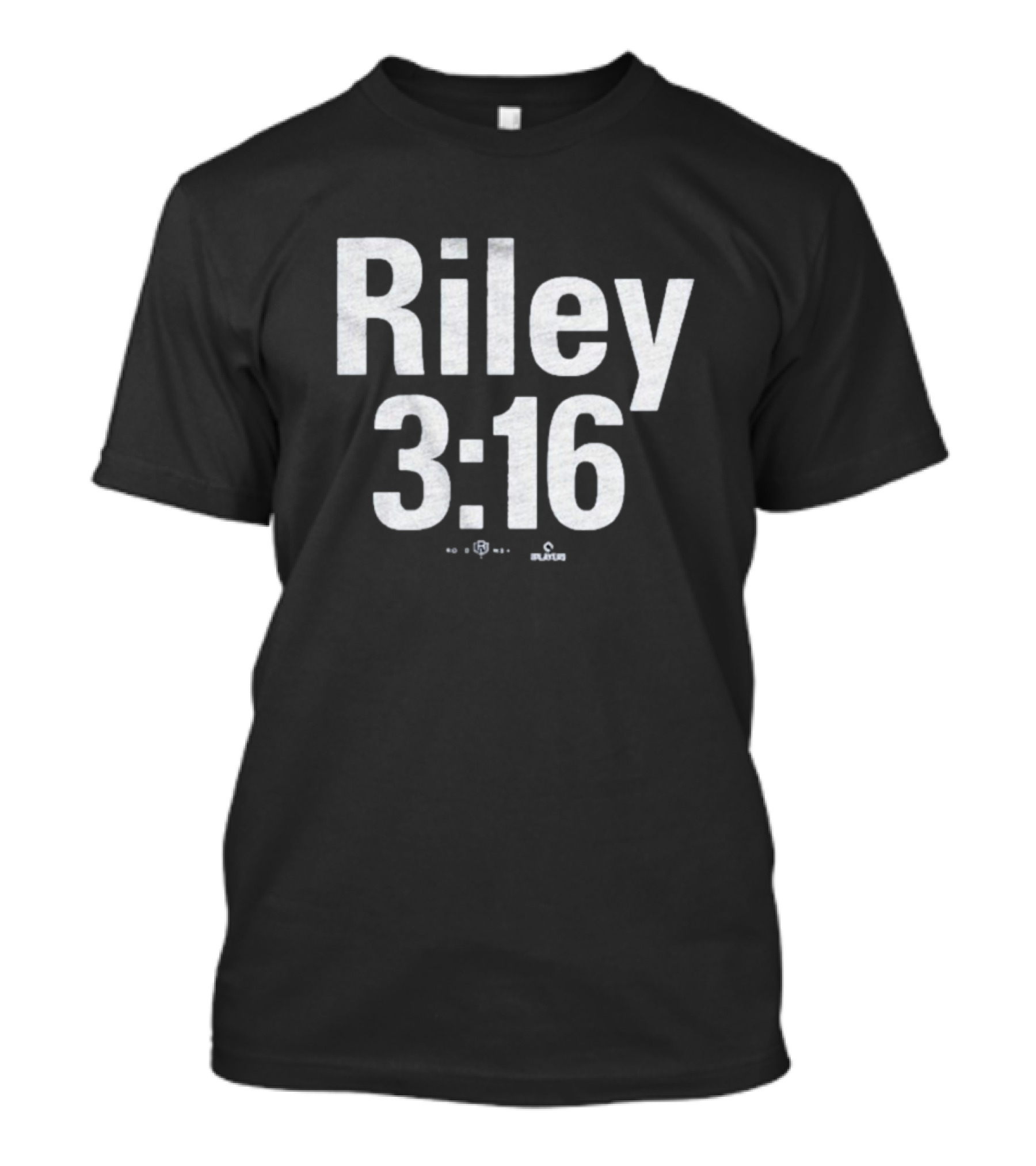 Riley 3:16 Baseball Themed Bold Text Design T-Shirt