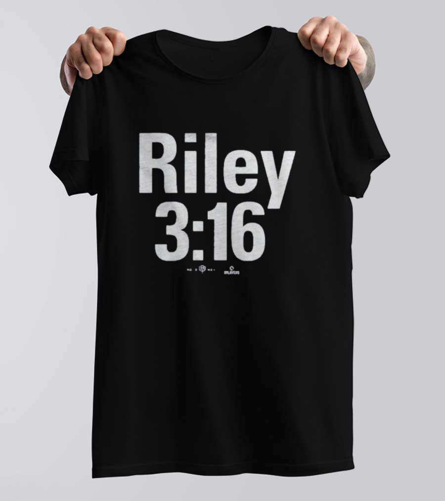 Riley 3:16 Baseball Themed Bold Text Design T-Shirt