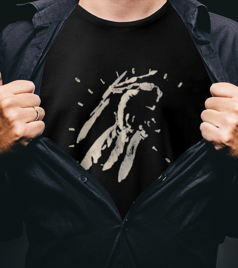 Bad Religion Generator Dinosaur Hand Skeleton With Text T-Shirt