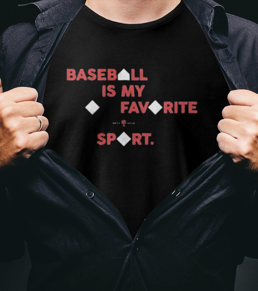Baseball Is My Favorite Sport With Base Diamond Icons T-Shirt