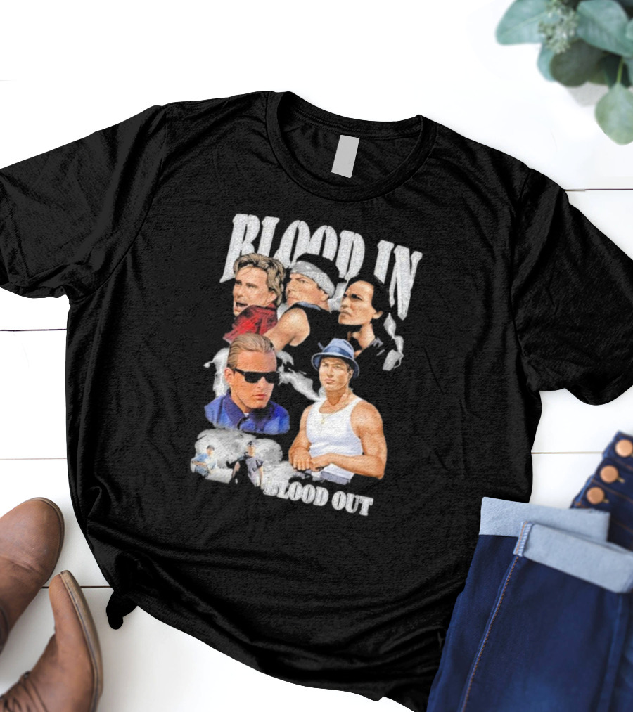 Blood In Blood Out Movie Characters Collage With Diamonds T-Shirt