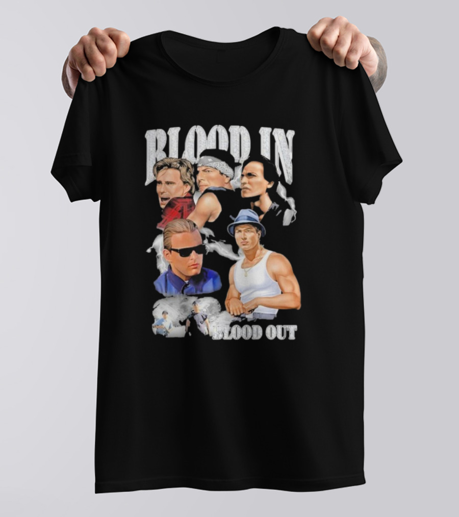 Blood In Blood Out Movie Characters Collage With Diamonds T-Shirt