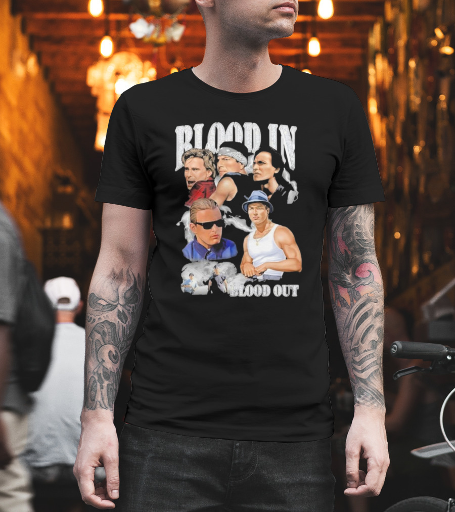 Blood In Blood Out Movie Characters Collage With Diamonds T-Shirt