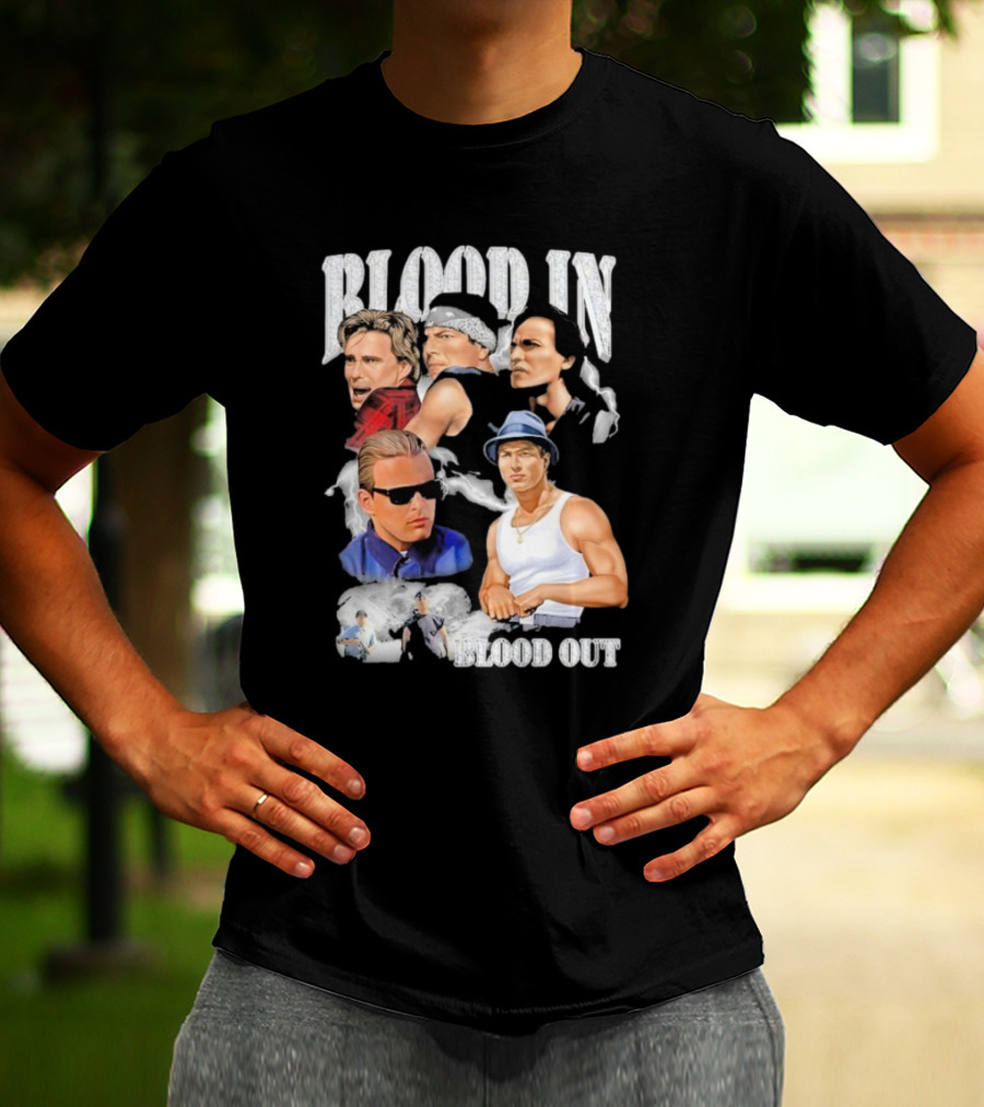 Blood In Blood Out Movie Characters Collage With Diamonds T-Shirt
