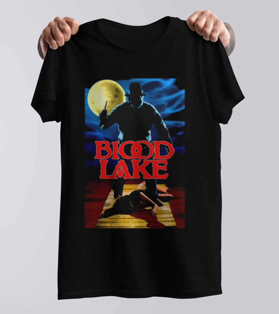Blood Lake Horror Movie Moonlit Killer Silhouette T-Shirt