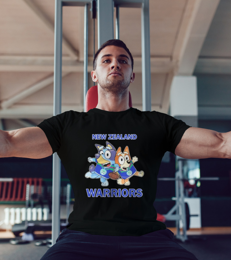 Bluey New Zealand Warriors Rugby Collaboration T-Shirt