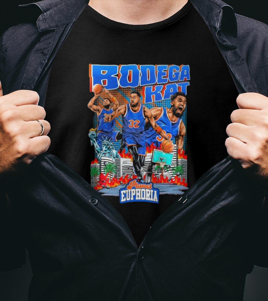Bodega Kat Basketball Energy Planet Euphoria Action Player Number 32 T-Shirt