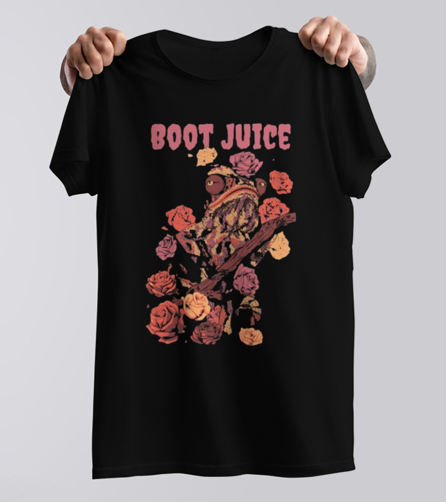 Boot Juice Chameleon Surrounded By Colorful Roses T-Shirt