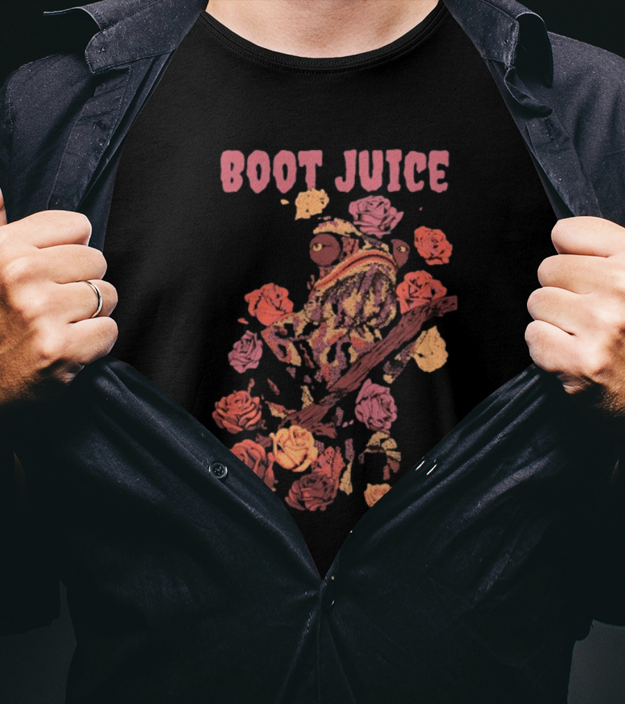 Boot Juice Chameleon Surrounded By Colorful Roses T-Shirt