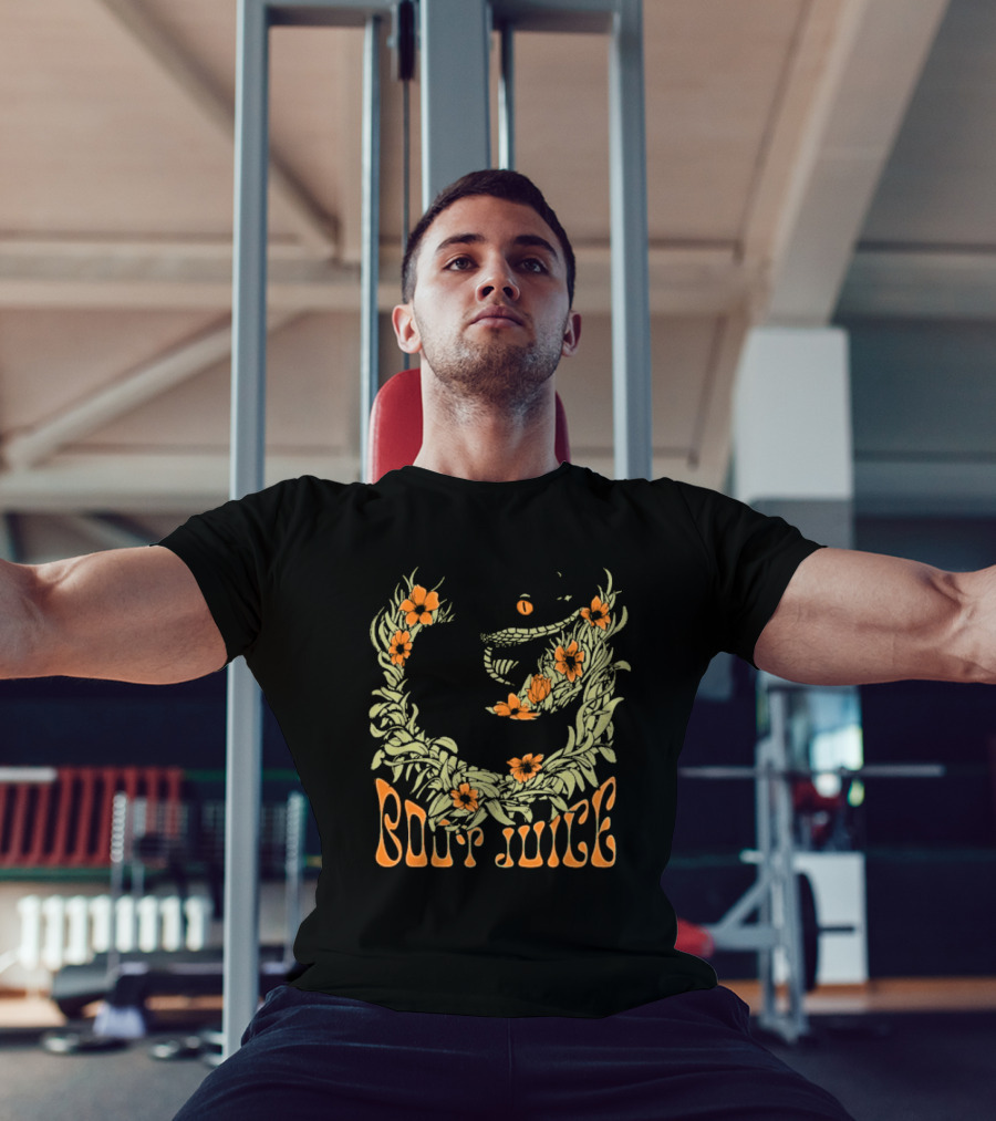 Boot Juice Snake With Floral Wreath And Orange Flowers T-Shirt