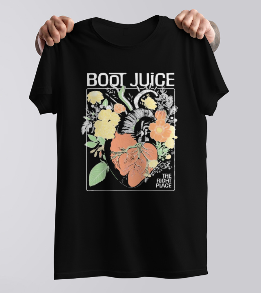 Boot Juice The Right Place Floral Heart Botanical Vintage Style T-Shirt