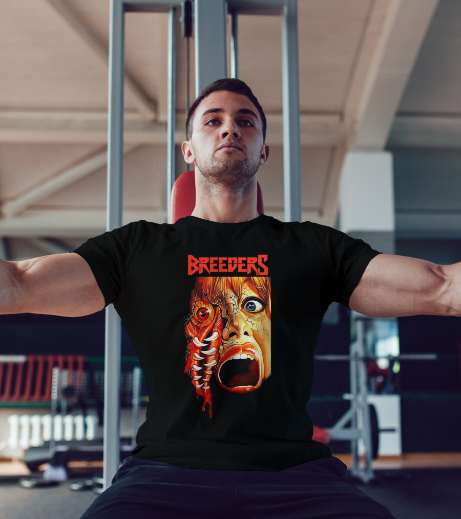 Breeders Horror Movie Artwork With Distorted Face And Eye T-Shirt
