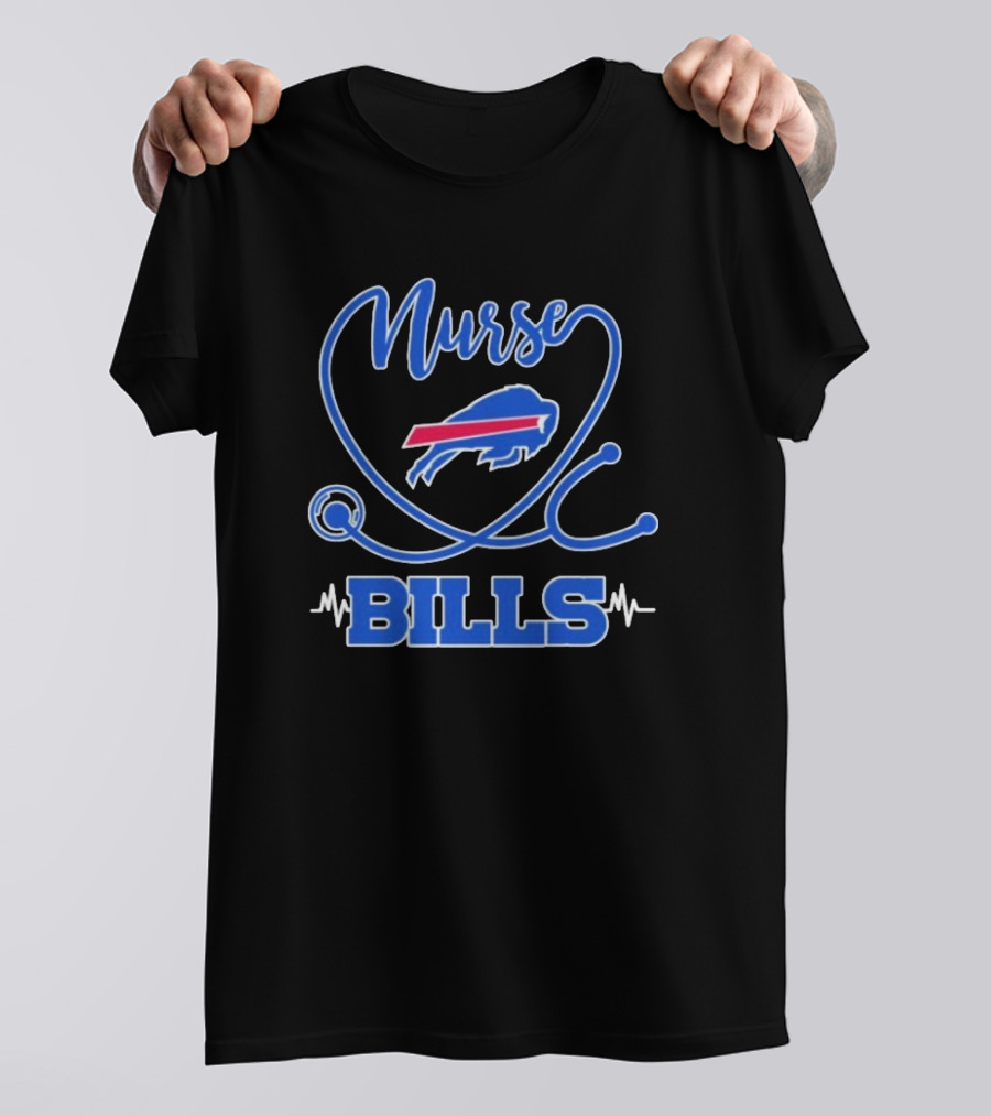 Nurse Buffalo Bills Stethoscope Heartbeat T-Shirt