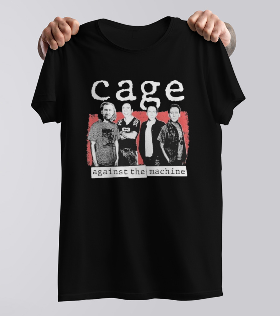 Cage Against The Machine Nicholas Sports Jersey Black White Red T-Shirt