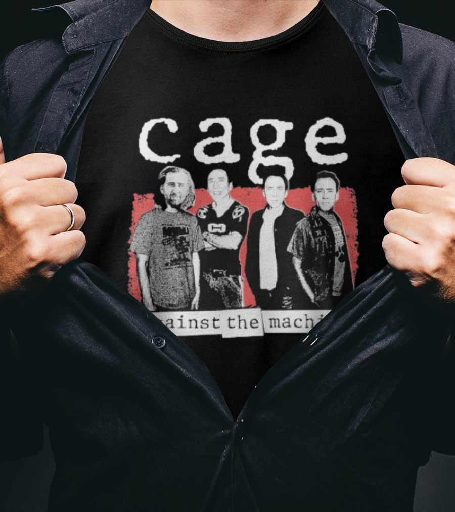 Cage Against The Machine Nicholas Sports Jersey Black White Red T-Shirt