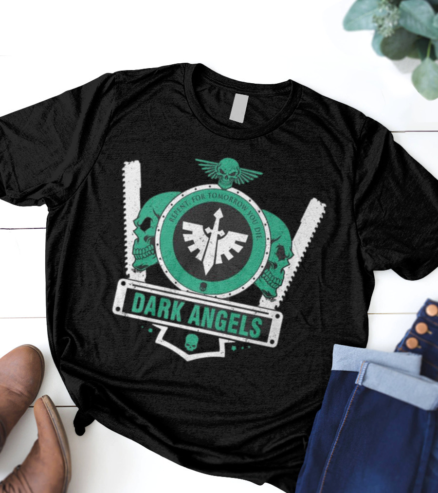 CALIBAN ELITE SHIELD V2 DARK ANGELS REPENT FOR TOMORROW YOU DIE T-Shirt
