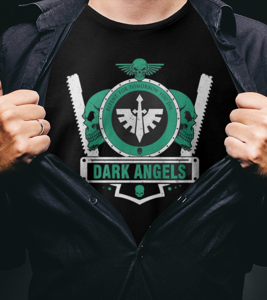 CALIBAN ELITE SHIELD V2 DARK ANGELS REPENT FOR TOMORROW YOU DIE T-Shirt