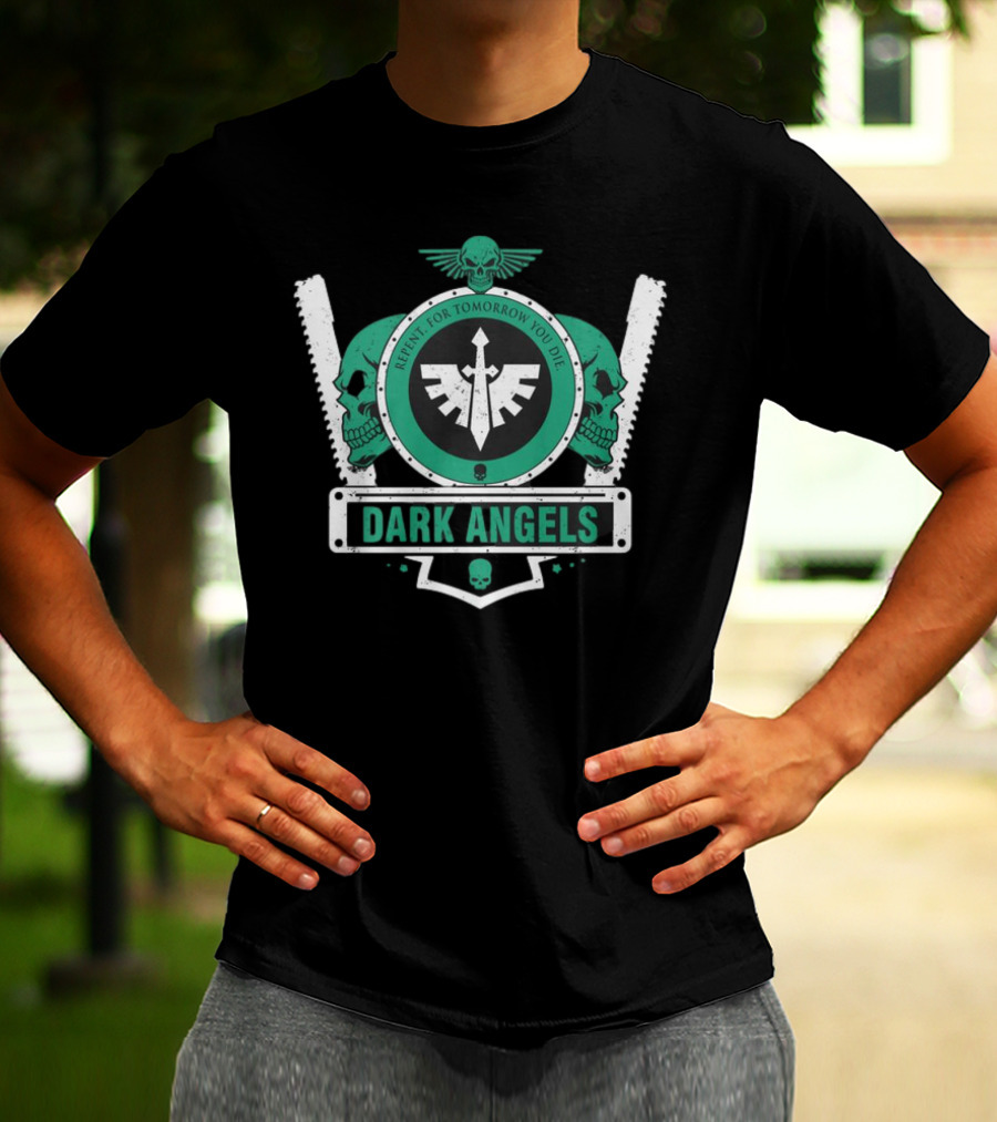 CALIBAN ELITE SHIELD V2 DARK ANGELS REPENT FOR TOMORROW YOU DIE T-Shirt
