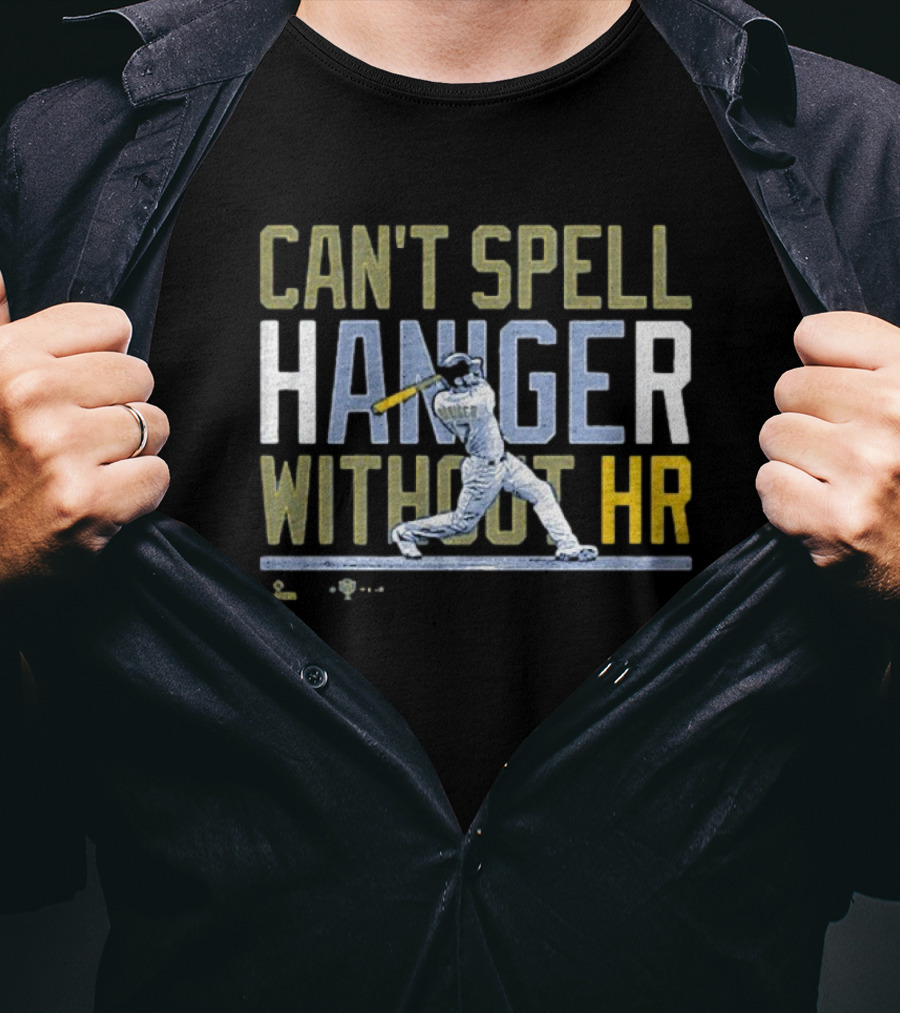 CAN'T SPELL HANIGER WITHOUT HR BASEBALL BATTER SWINGING ICONIC MLB REFERENCE T-Shirt