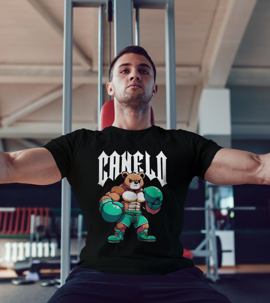 Canelo Bear Boxing Cartoon Bear With Gloves And Shorts T-Shirt
