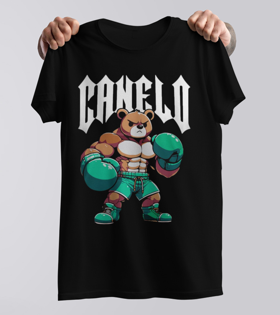 Canelo Bear Boxing Cartoon Bear With Gloves And Shorts T-Shirt