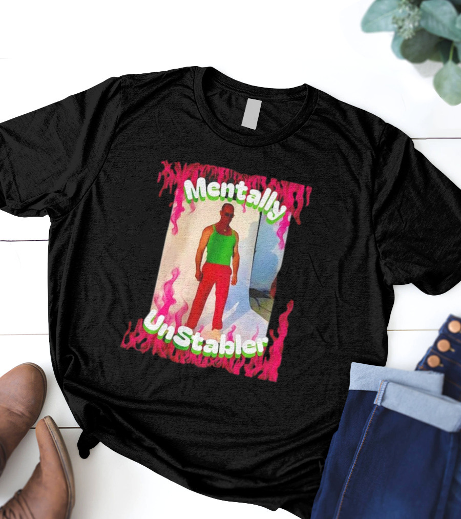 Mentally Unstabler Flaming Outfit Vibrant Red Pants T-Shirt