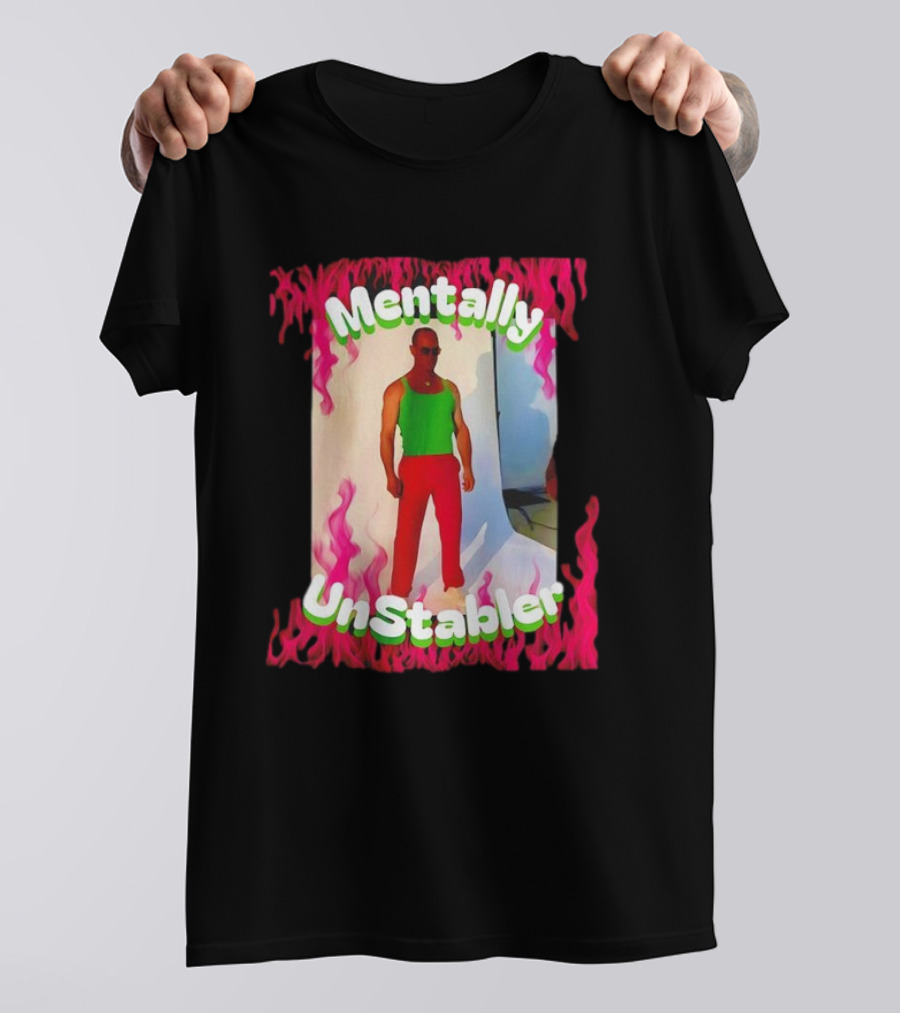 Mentally Unstabler Flaming Outfit Vibrant Red Pants T-Shirt