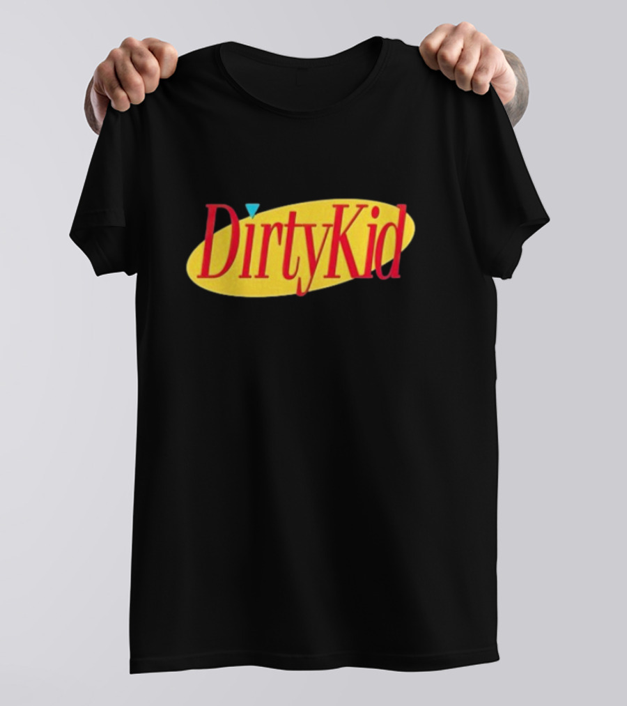 Dirty Kid Oval Bold Red Yellow Oval Style T-Shirt