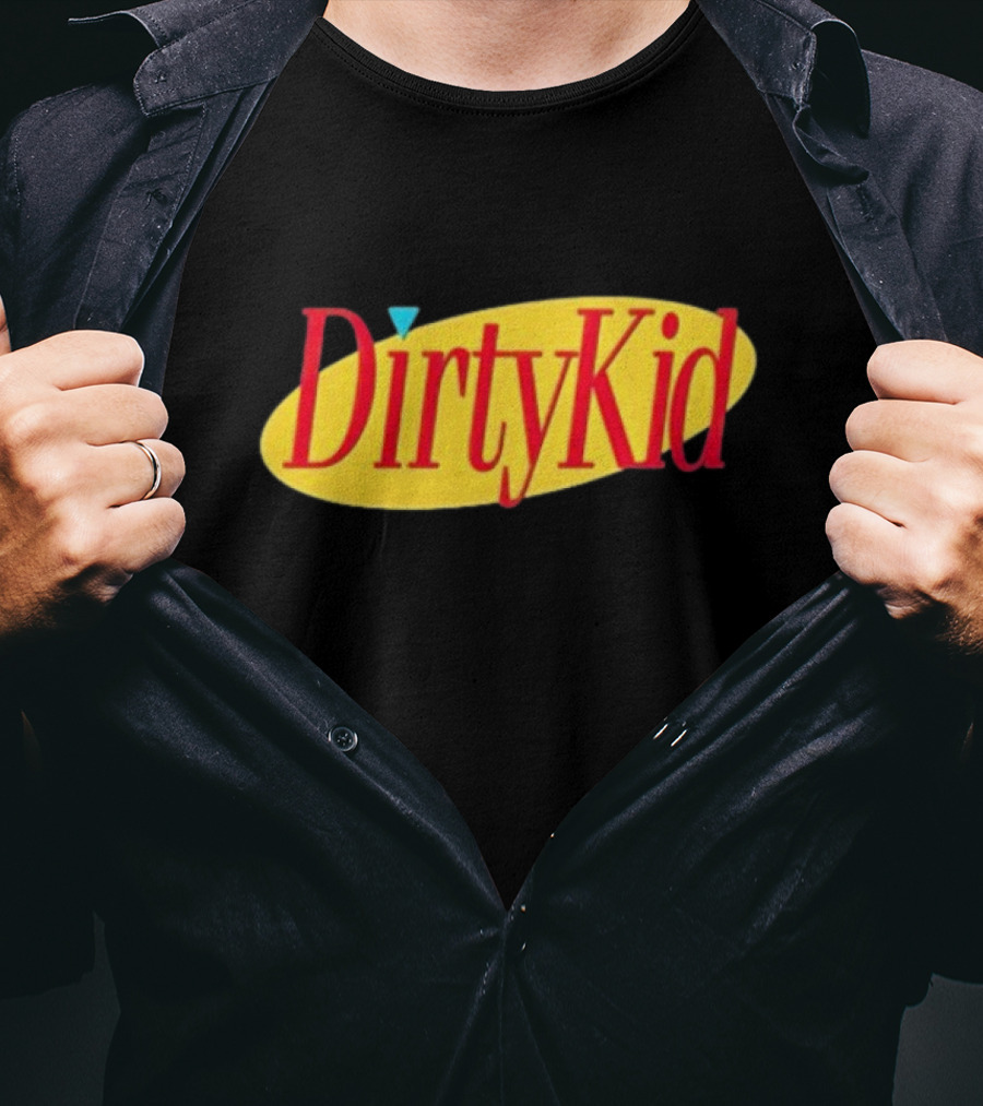 Dirty Kid Oval Bold Red Yellow Oval Style T-Shirt