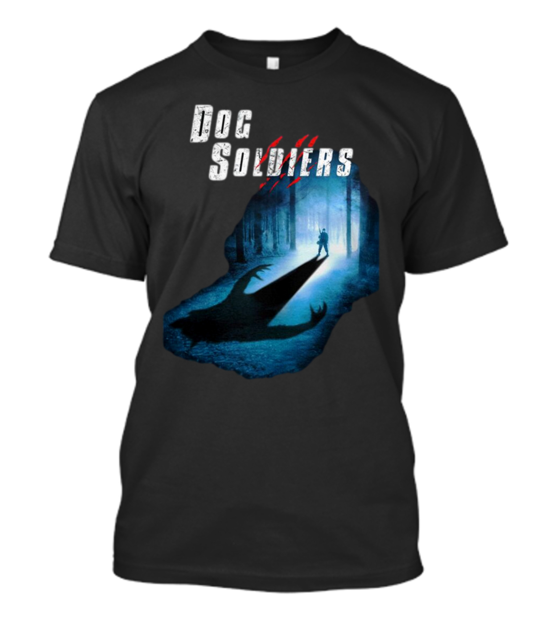 Dog Soldiers Werewolf Shadow In Forest Scene T-Shirt