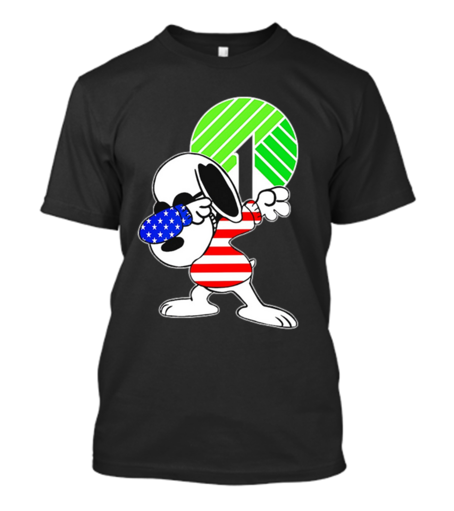 Dollar Tree Snoopy Dabbing American Flag Costume T-Shirt