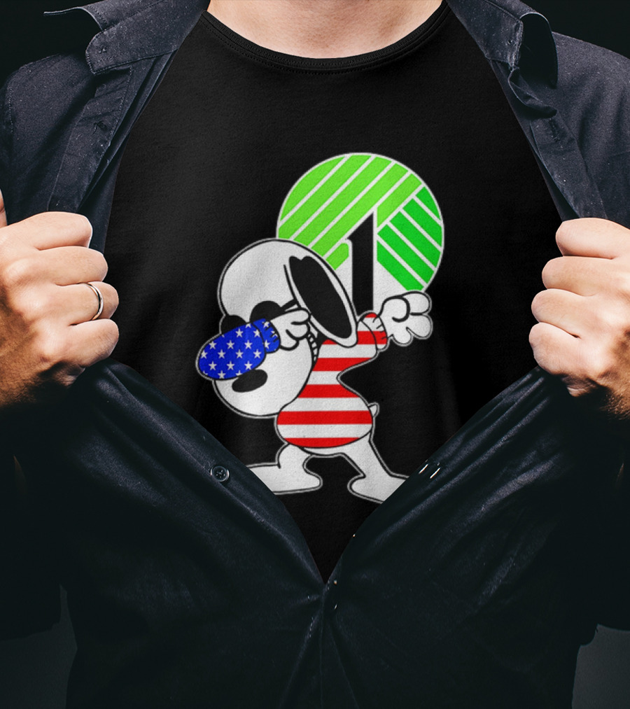 Dollar Tree Snoopy Dabbing American Flag Costume T-Shirt