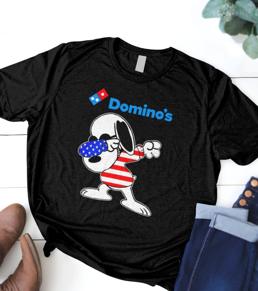 Domino’s Snoopy Dabbing American Flag Style T-Shirt