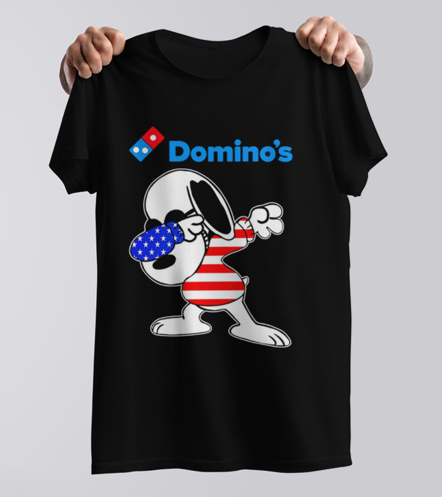 Domino’s Snoopy Dabbing American Flag Style T-Shirt
