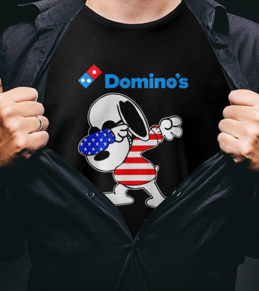 Domino’s Snoopy Dabbing American Flag Style T-Shirt
