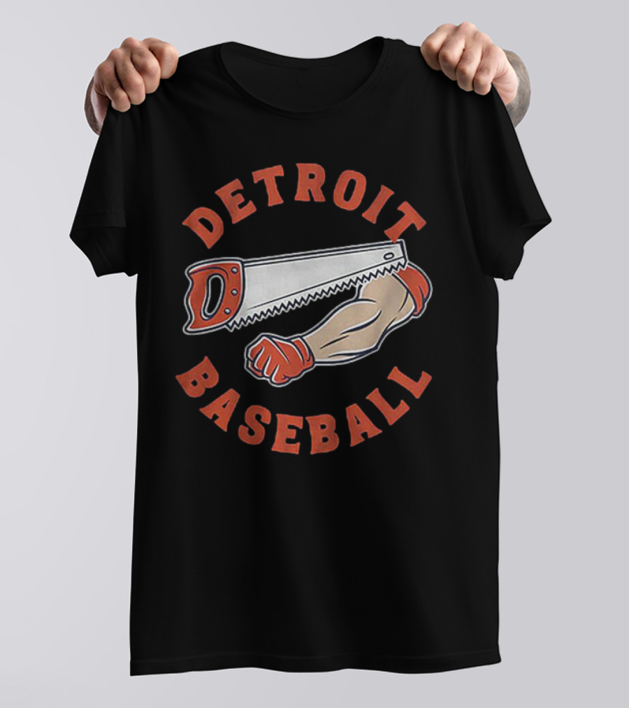 Detroit Baseball Saw Arm Graphic T-Shirt