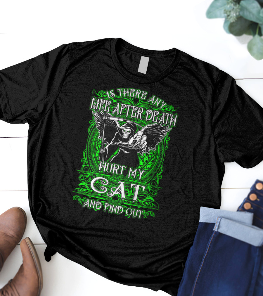 IS THERE ANY LIFE AFTER DEATH HURT MY CAT AND FIND OUT T-Shirt