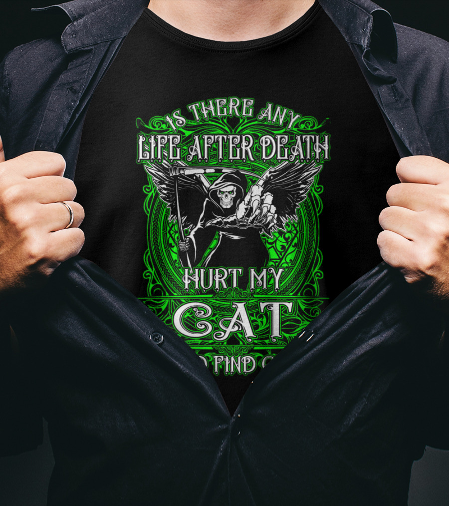 IS THERE ANY LIFE AFTER DEATH HURT MY CAT AND FIND OUT T-Shirt