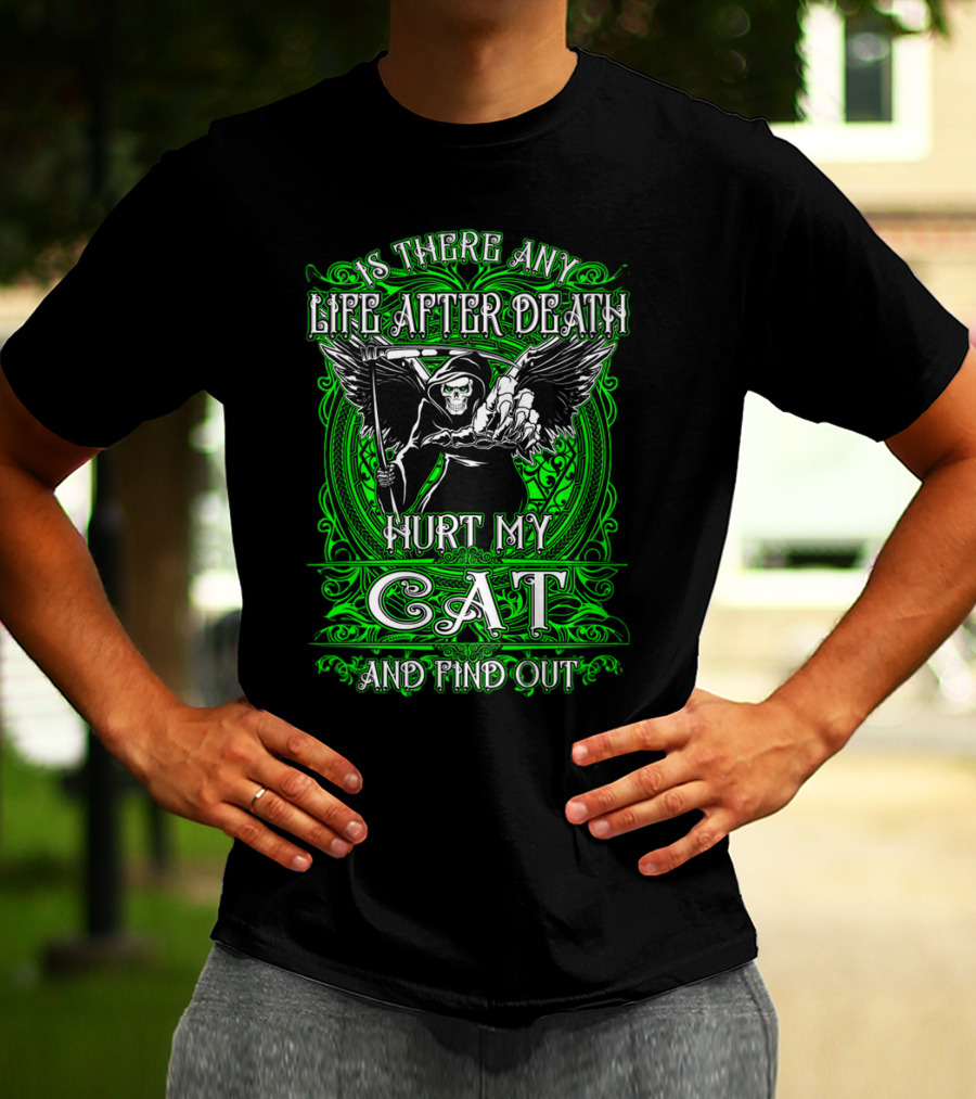 IS THERE ANY LIFE AFTER DEATH HURT MY CAT AND FIND OUT T-Shirt